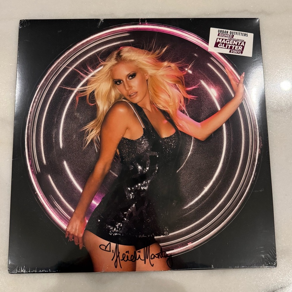 SIGNED Heidi Montag - Superficial UO Exclusive Magenta Glitter LP - NEW